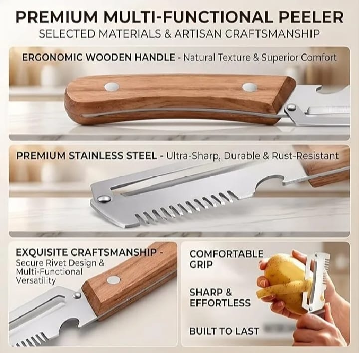 3 in 1 Multi-Function Peeler Knife for Fruits & Vegetables